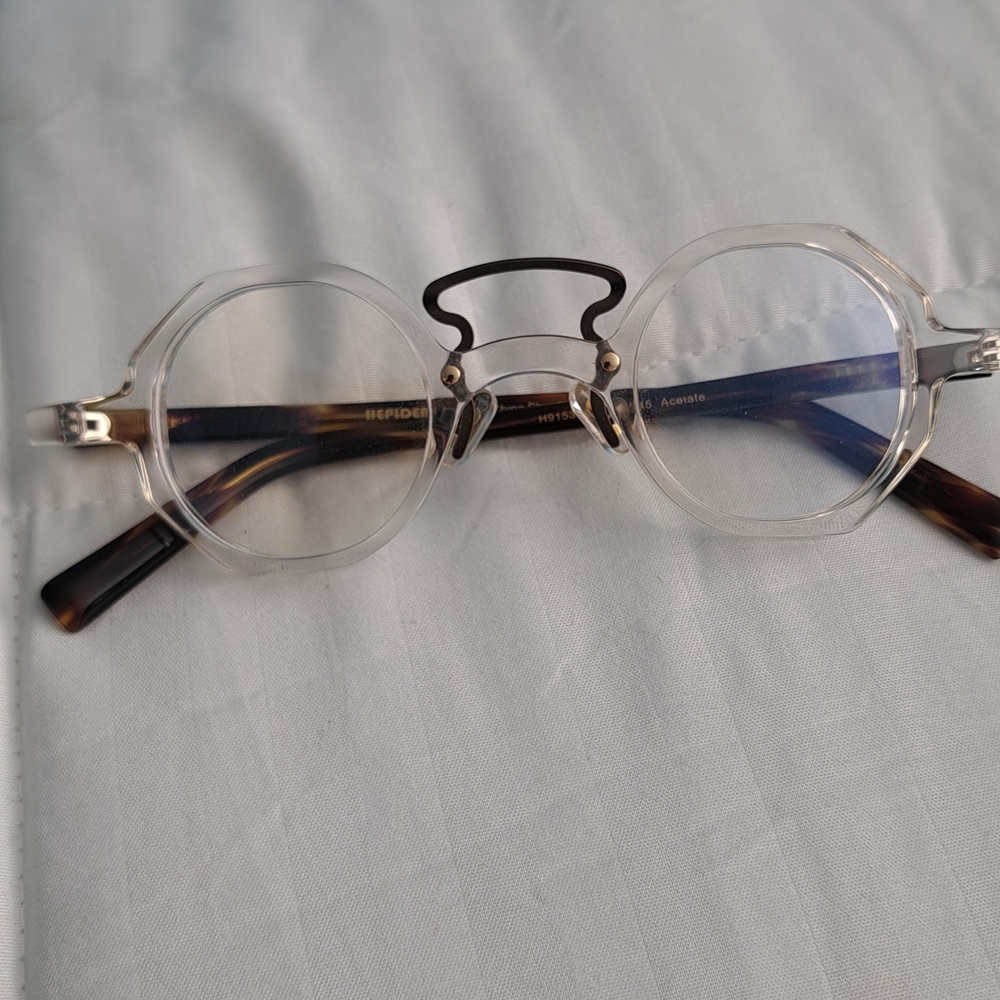 HEPIDEM Clear Octagonal Glasses with Tortoise Arms